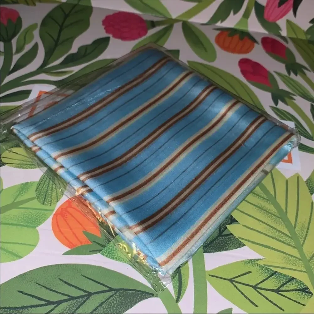 CLEOBELLA Rare Striped Light Blue Brown Silky Scarf Causebox NWT - Picture 2 of 2